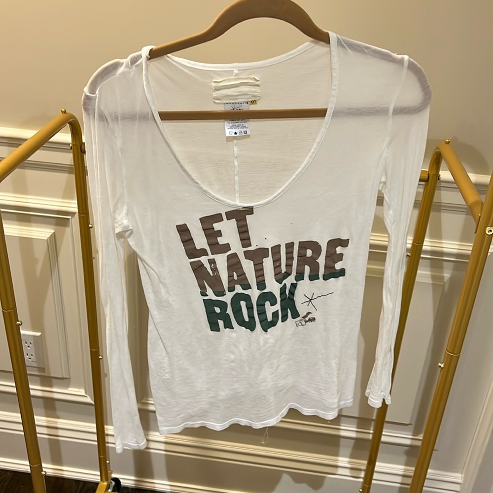 White Long Sleeve “Let Nature Rock”